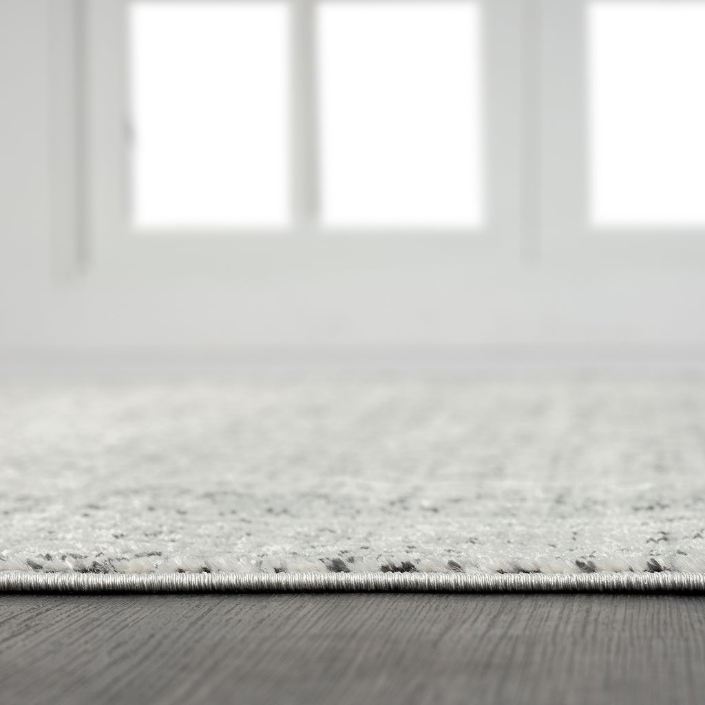 Moroccan Bordered Global Woven Area Rug grey+cream-polyester