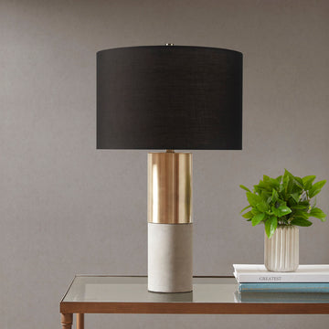 Concrete Table Lamp black-cotton