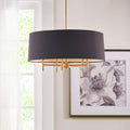 Presidio 5 Light Black Drum Shade Chandelier black-cotton