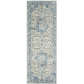 Medallion Woven Area Rug blue-polyester