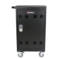 Mobile Charging Cart and Cabinet for Tablets Laptops matt black-steel