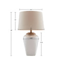 Ceramic Table Lamp white-polyester