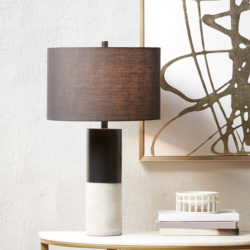 Concrete Table Lamp black-cotton