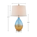 Cortina Ombre Glass Table Lamp, Set of 2 blue-cotton