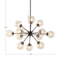 Paige 12 Light Chandelier with Oversized Globe Bulbs bronze-cotton