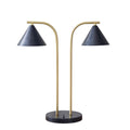 2 Light Metal Table Lamp with Chimney Shades