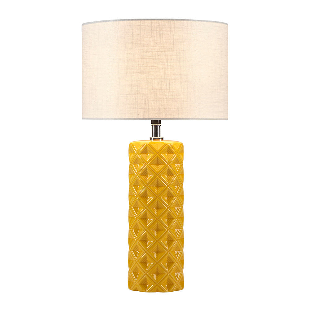 Geometric Ceramic Table Lamp yellow-polyester