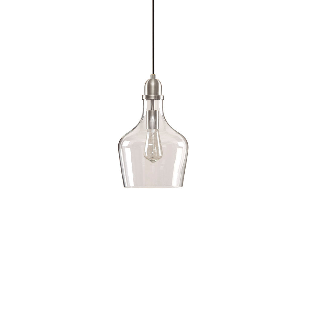 Auburn Bell Shaped Glass Pendant silver-cotton