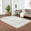 Moroccan Global Woven Area Rug light grey+cream-polyester