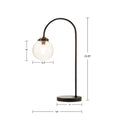 Arched Metal Table Lamp with Glass Globe Bulb