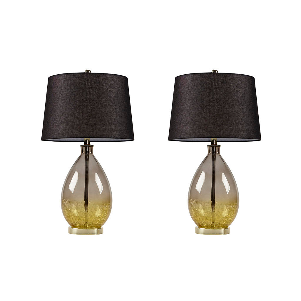 Cortina Ombre Glass Table Lamp, Set of 2 gold-cotton