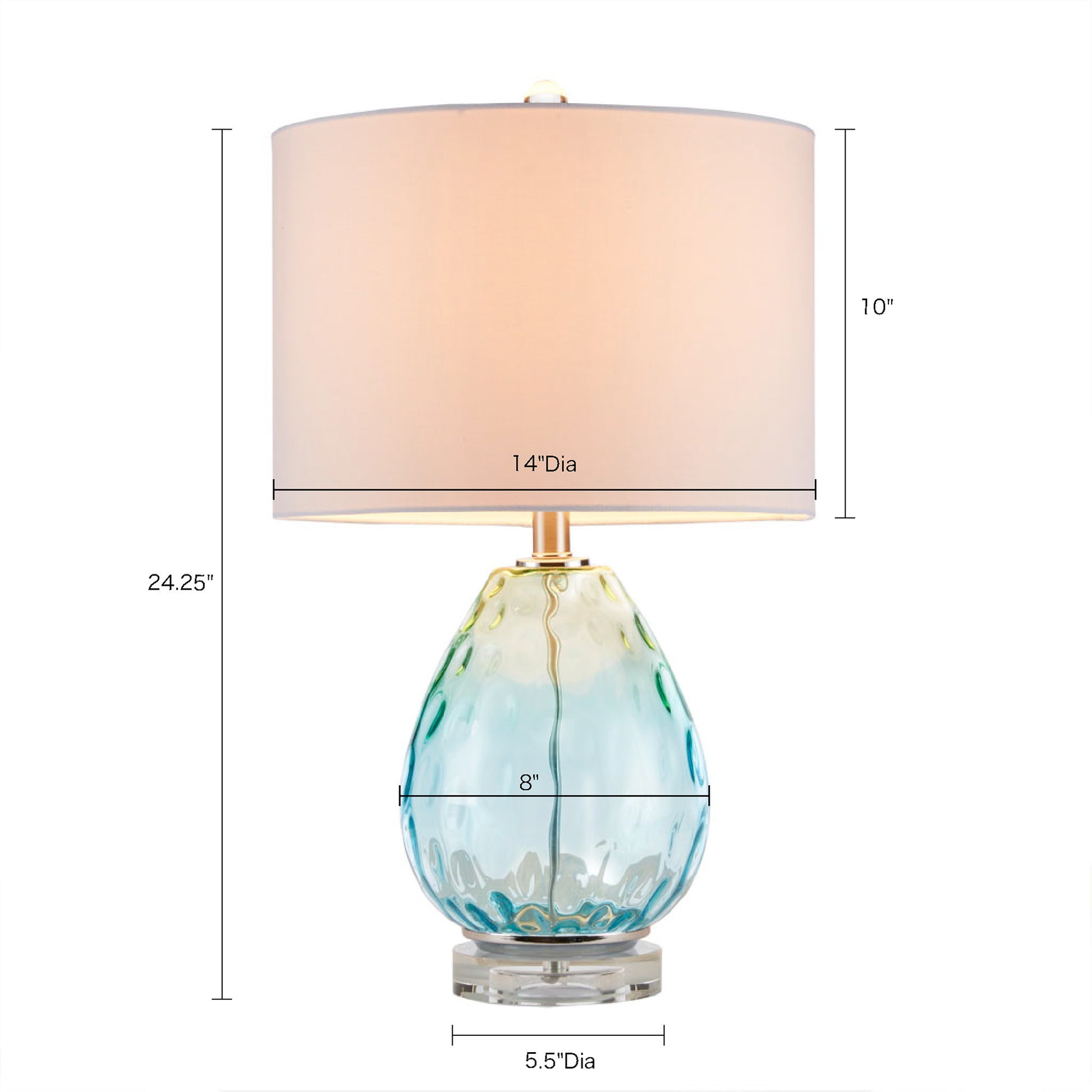 Ombre Glass Table Lamp blue-cotton