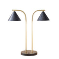 2 Light Metal Table Lamp with Chimney Shades