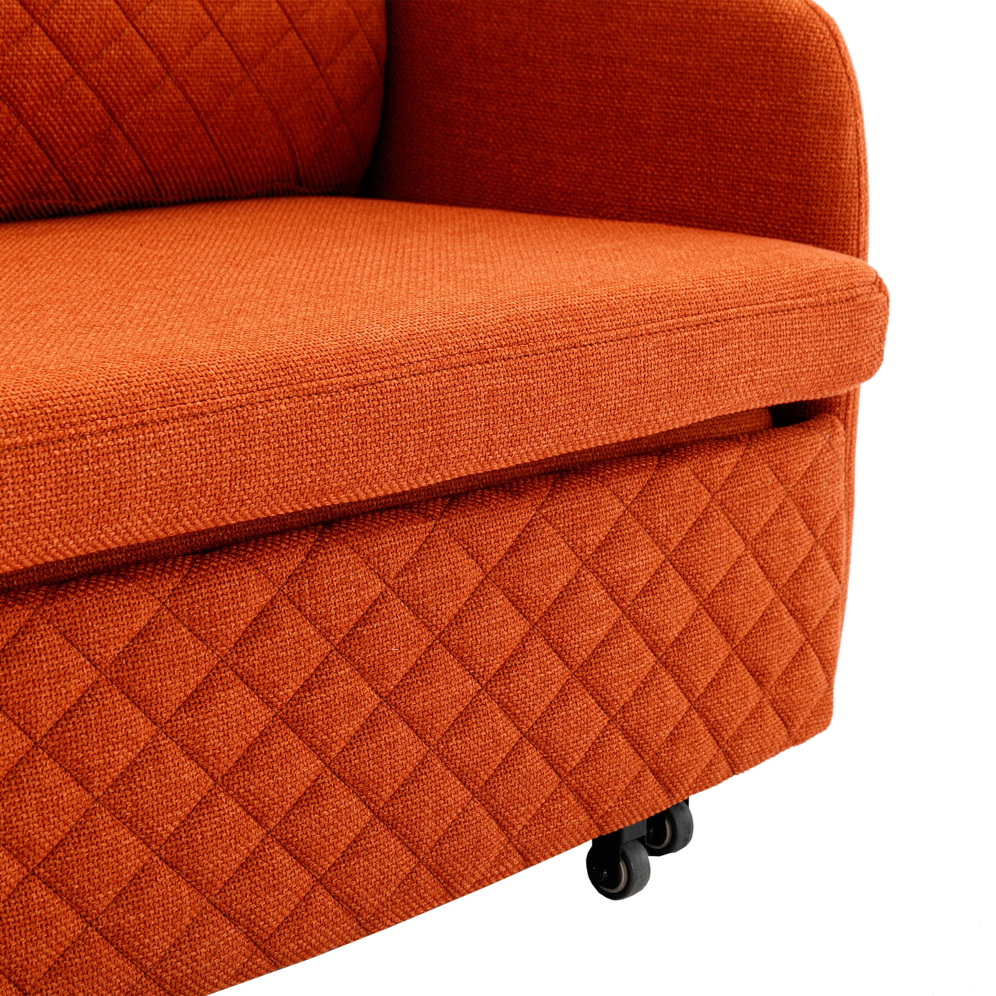 COOLMORE Convertible Sleeper Sofa Bed, Modern Velvet orange-linen