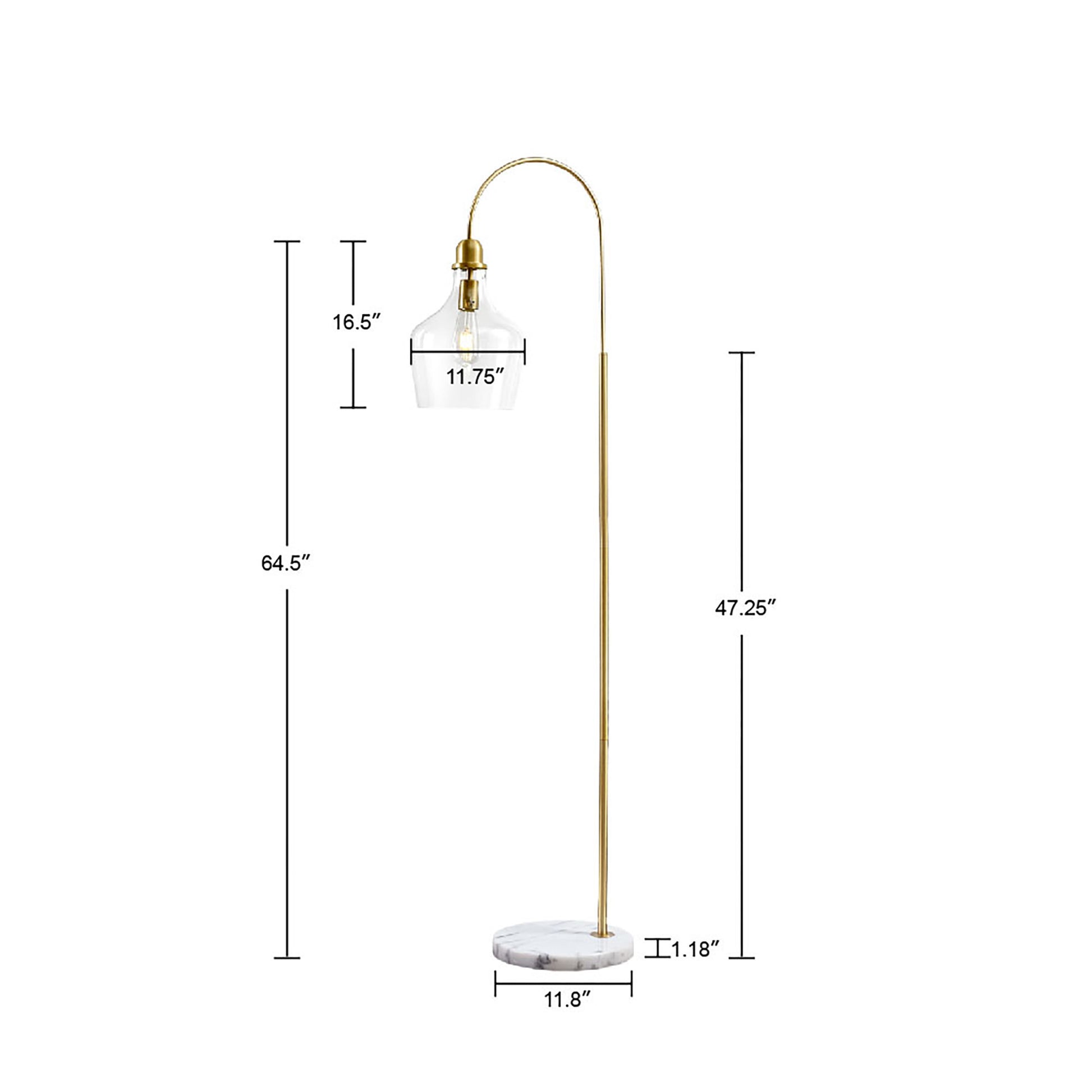 Arched Floor Lamp with Marble Base gold-cotton