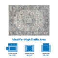 Medallion Woven Area Rug grey-polyester