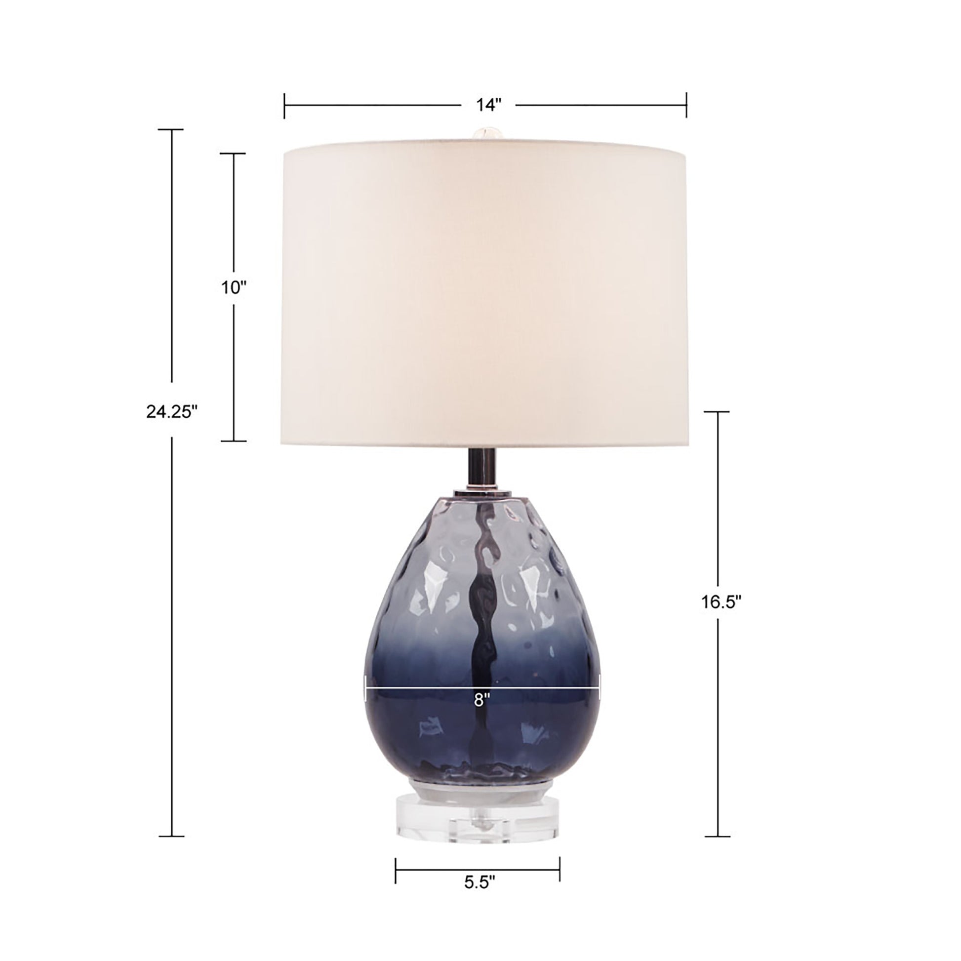 Ombre Glass Table Lamp dark blue-cotton