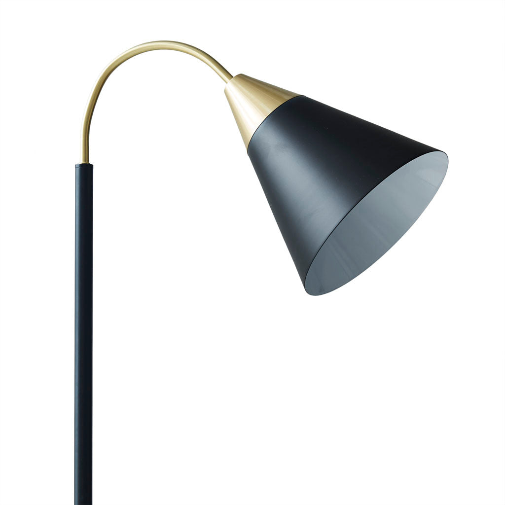 Arched Metal Floor Lamp with Chimney Shade matte black-iron