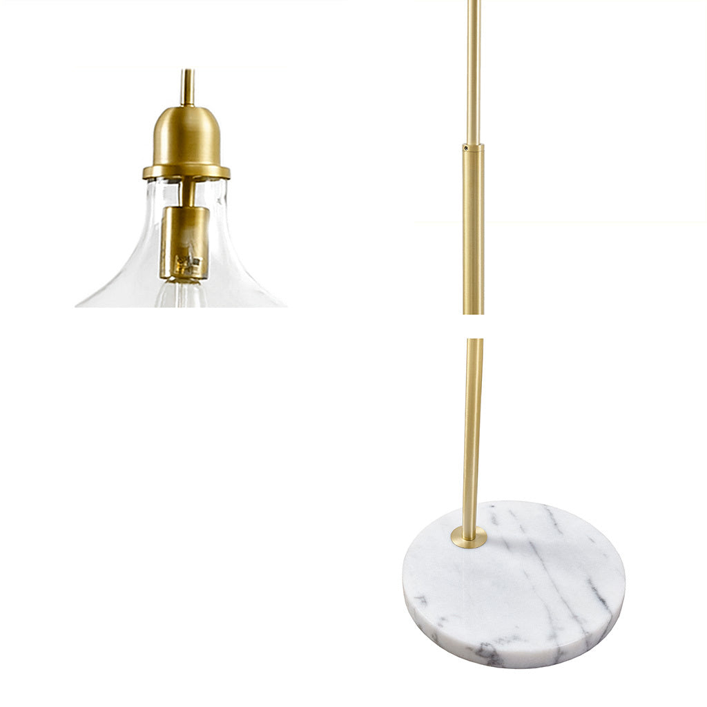 Arched Floor Lamp with Marble Base gold-cotton