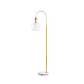 Arched Floor Lamp with Marble Base gold-cotton