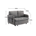 COOLMORE Convertible Sleeper Sofa Bed, Modern Velvet light grey-linen