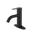 Waterfall Spout Bathroom Faucet,Single Handle Bathroom matte black-stainless steel