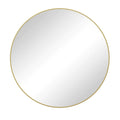 Wall Mirror 42 Inch Gold Circular Mirror Metal Framed gold-glass