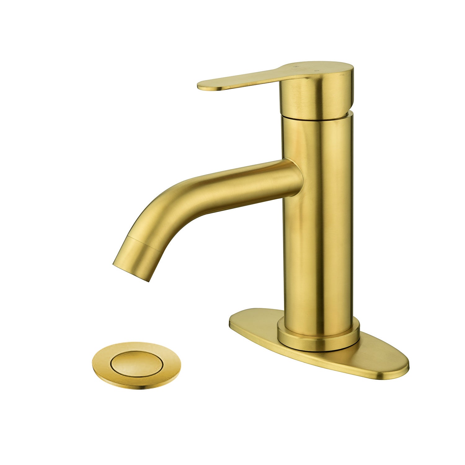 Waterfall Spout Bathroom Faucet,Single Handle Bathroom gold-stainless steel