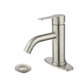 Waterfall Spout Bathroom Faucet,Single Handle Bathroom brushed nickel-stainless steel