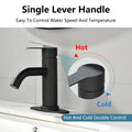 Waterfall Spout Bathroom Faucet,Single Handle Bathroom matte black-stainless steel