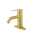 Waterfall Spout Bathroom Faucet,Single Handle Bathroom gold-stainless steel