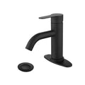 Waterfall Spout Bathroom Faucet,Single Handle Bathroom matte black-stainless steel