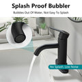 Waterfall Spout Bathroom Faucet,Single Handle Bathroom matte black-stainless steel