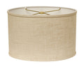 Slant Retro Oval Hardback Lampshade with Washer white-linen