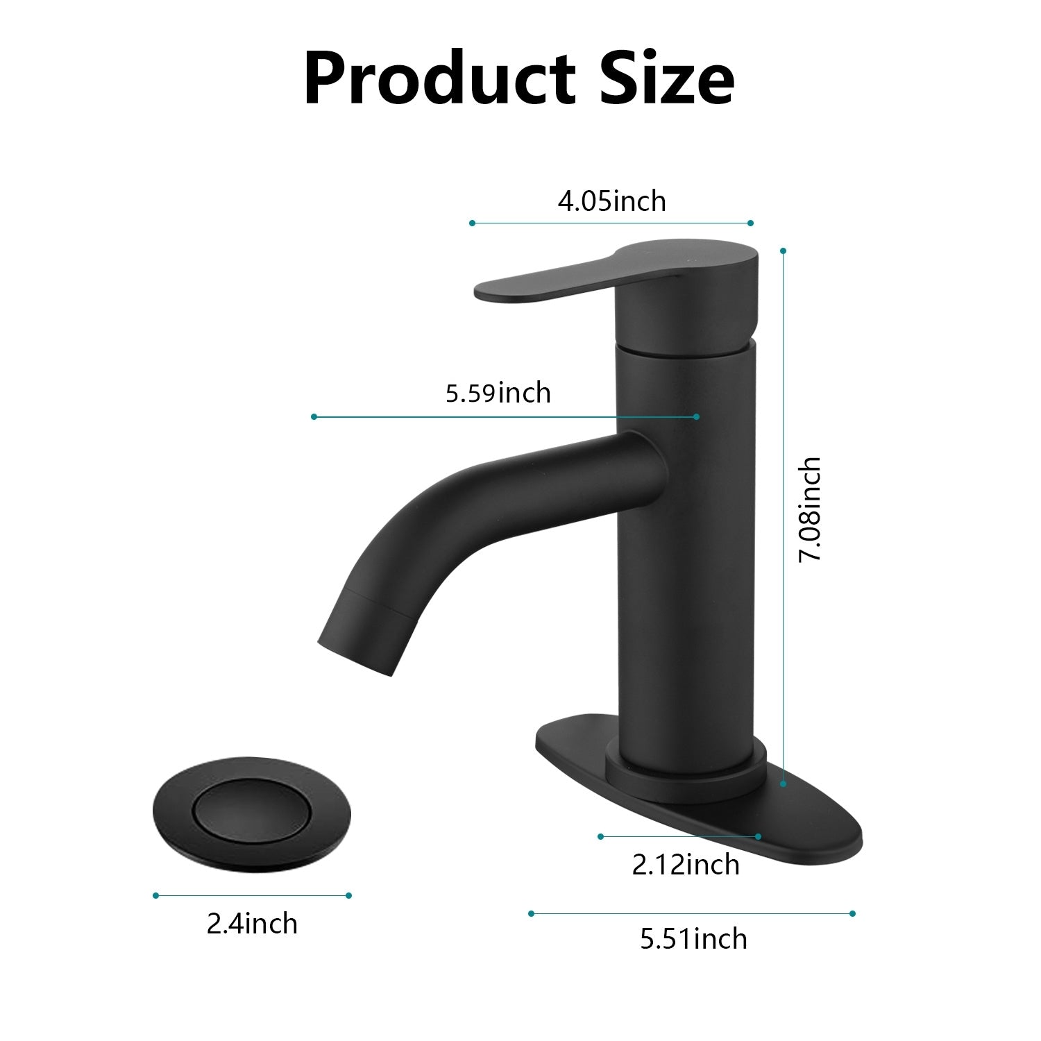 Waterfall Spout Bathroom Faucet,Single Handle Bathroom matte black-stainless steel