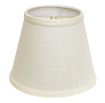 Empire Hardback Lampshade with Bulb Clip, White Fabric white-linen