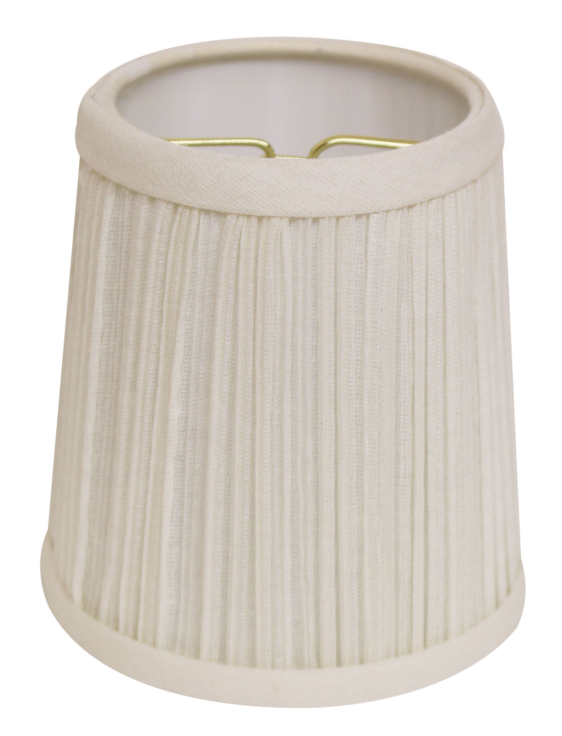 Slant Hardback Chandelier Lampshade with Flame Clip white-broadcloth pleat