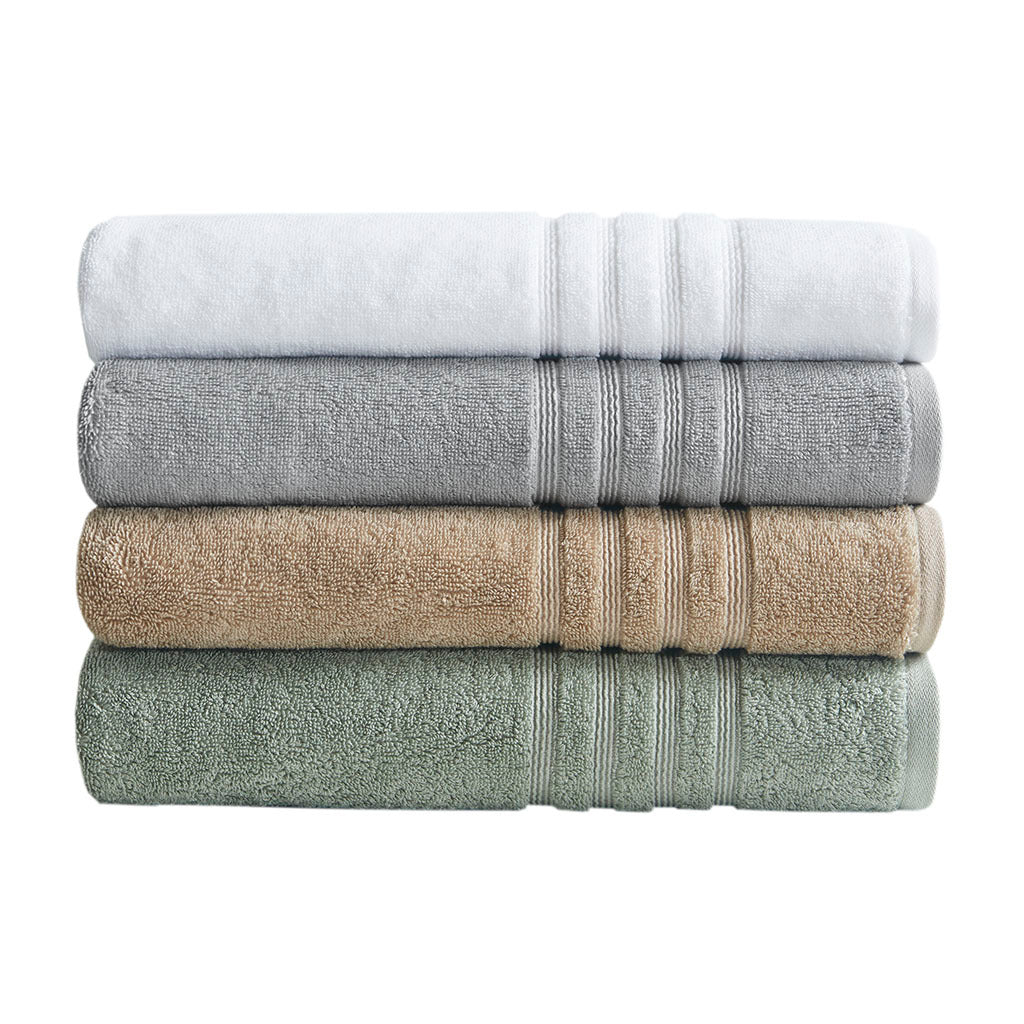 Sustainable Antimicrobial Bath Towel 6 Piece Set white-polyester