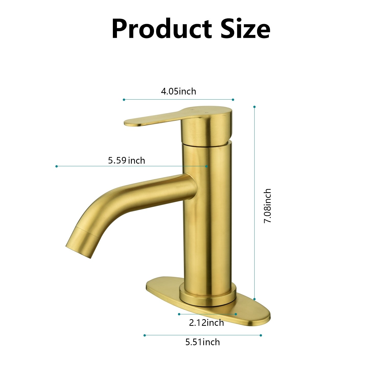 Waterfall Spout Bathroom Faucet,Single Handle Bathroom gold-stainless steel