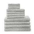 100% Cotton Quick Dry 12 Piece Bath Towel Set silver-cotton