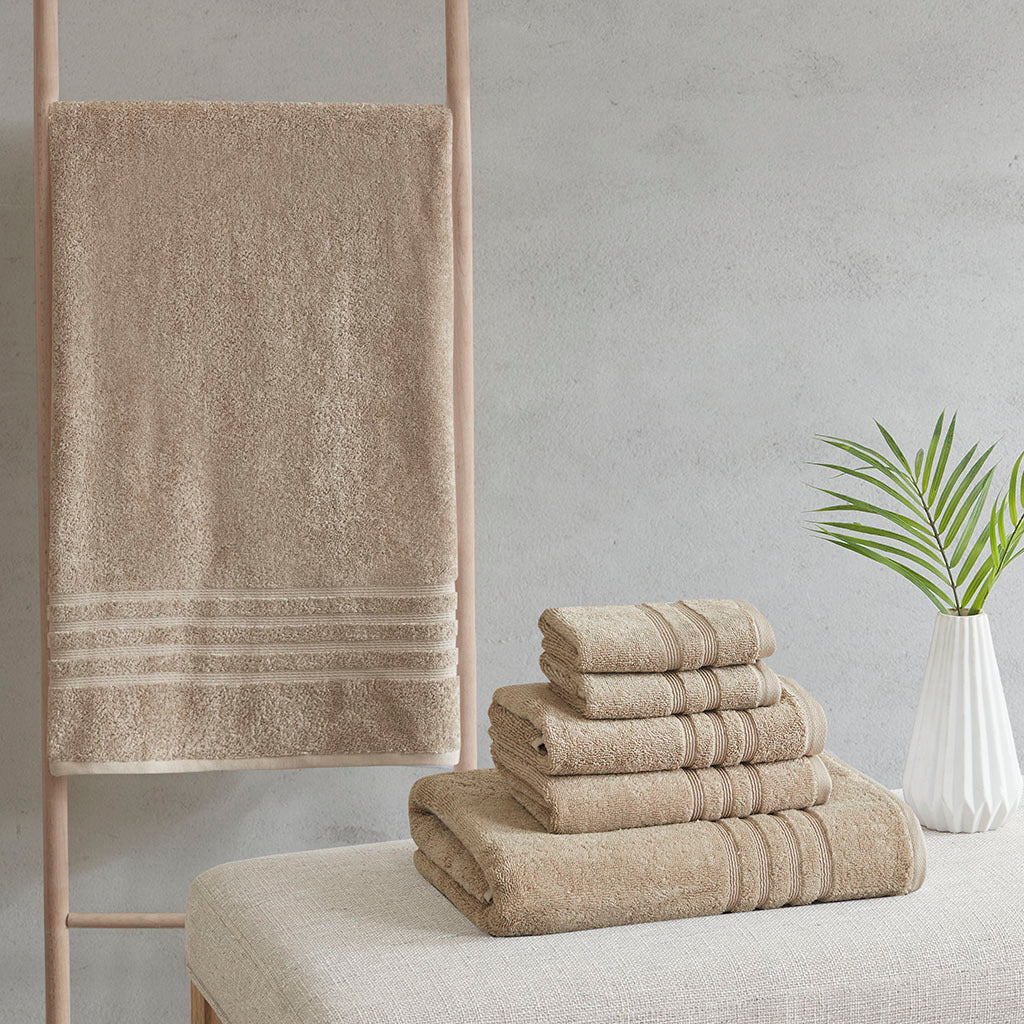 Sustainable Antimicrobial Bath Towel 6 Piece Set natural-polyester