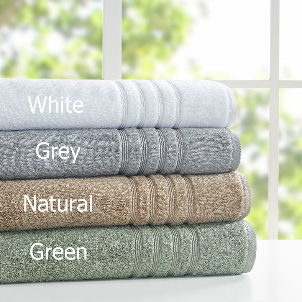 Sustainable Antimicrobial Bath Towel 6 Piece Set grey-polyester