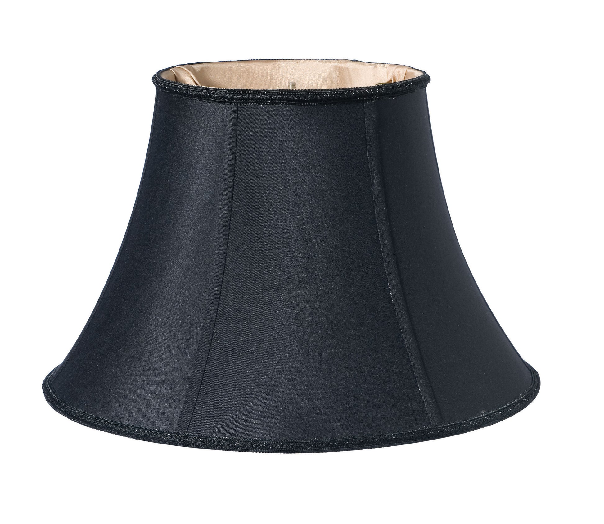 Slant Transitional Oval Softback Lampshade with Washer black-shantung