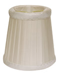 Slant Side Pleat Chandelier Lampshade with Flame Clip white-silk