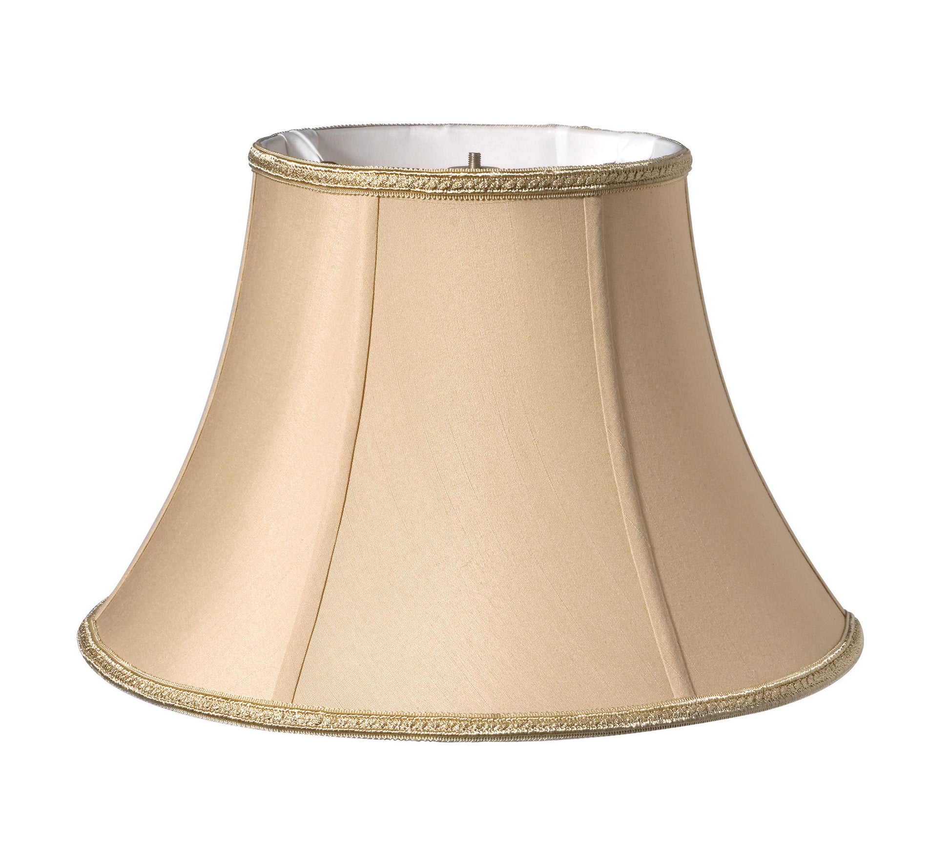 Slant Transitional Oval Softback Lampshade with Washer gold-shantung