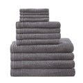 100% Cotton Quick Dry 12 Piece Bath Towel Set grey-cotton