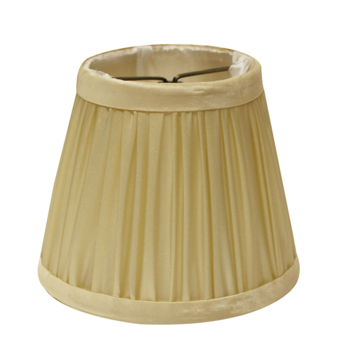 Slant Pencil Pleat Chandelier Lampshade with Flame natural-taffeta