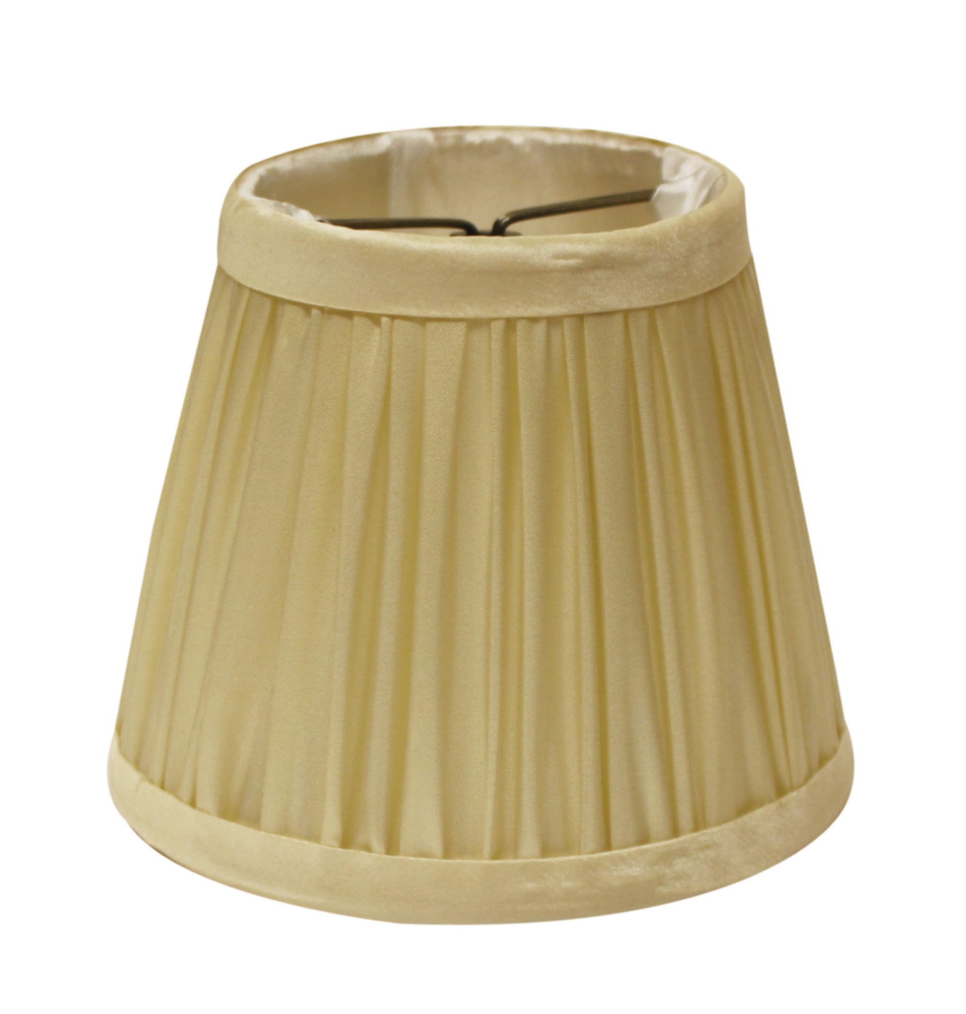 Slant Pencil Pleat Chandelier Lampshade with Flame natural-taffeta