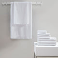 100% Cotton Quick Dry 12 Piece Bath Towel Set white-cotton