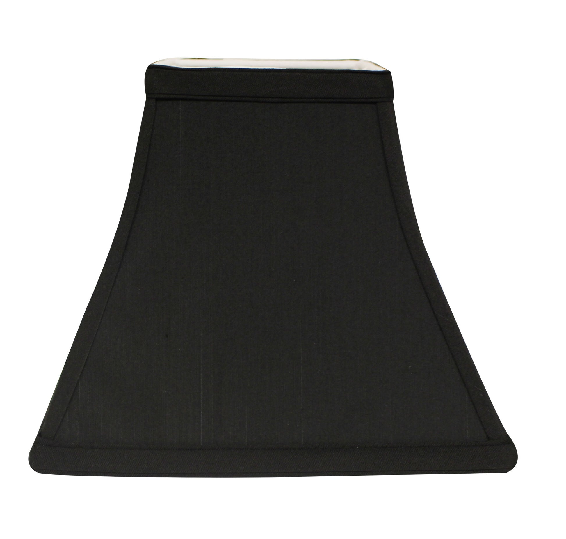 Slant Square Bell Hardback Lampshade with Bulb Clip black white-shantung